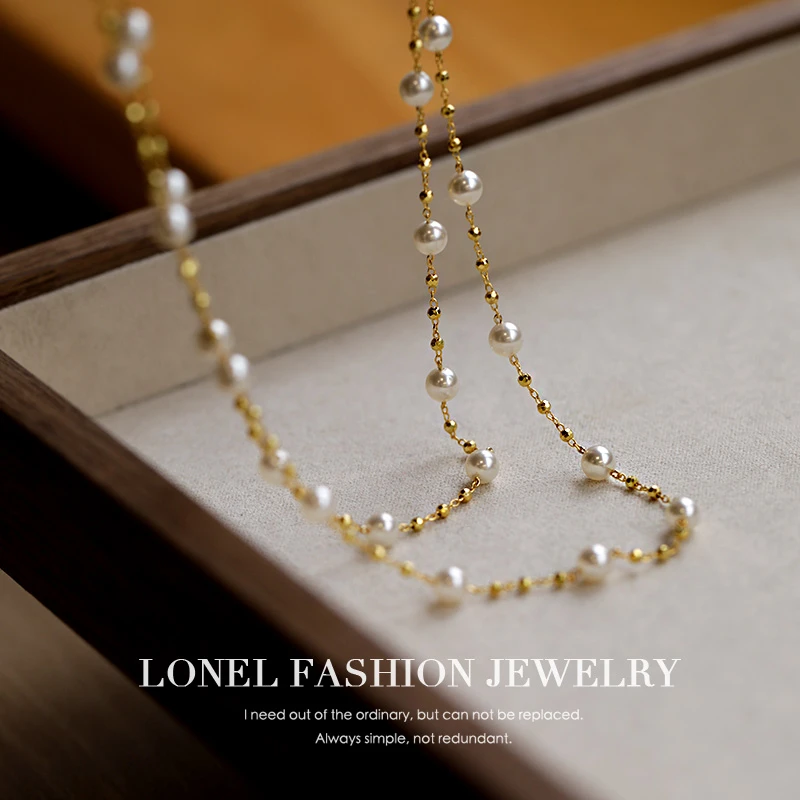 Lonel/洛奈 链子925银仿珍珠 星辰大海 施家珍珠长款项链女款高档