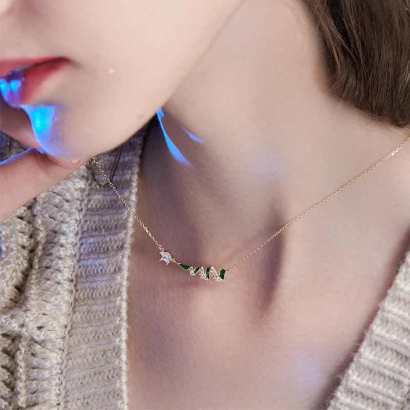 Lonel/洛奈 铜合金项链 QC圣诞树 轻奢时尚坠链HSA01006-010200