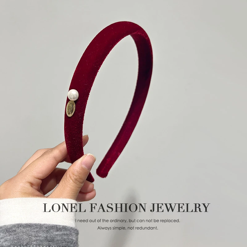 Lonel/洛奈红色发箍女款2024新款网红爆款高贵上档次新年头箍