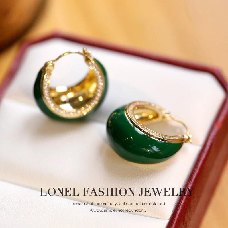 Lonel/洛奈 铜合金合成锆石耳饰 绿野仙踪 气质轻奢耳饰 DHSC2348