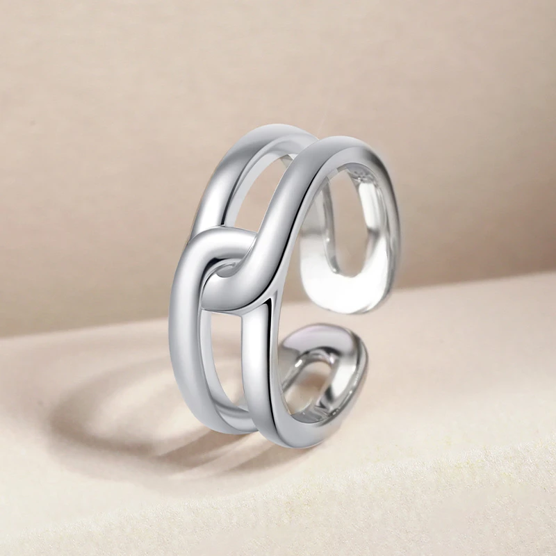 Lonel/洛奈 925银戒指 【不了解】戒指 开口时尚简约镂空YSJ00402