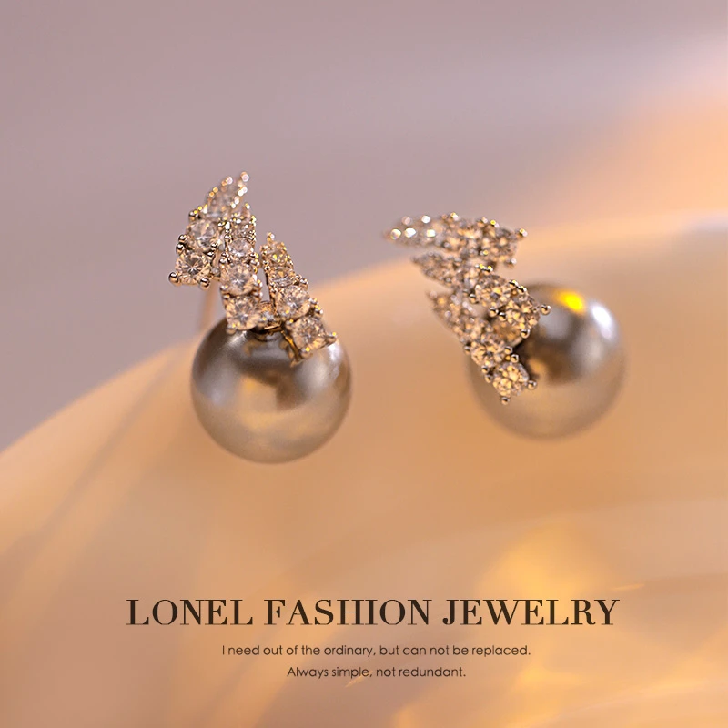 Lonel/洛奈 铜合金合成锆石耳饰 凡间精灵 925银针 耳钉DHSC22414