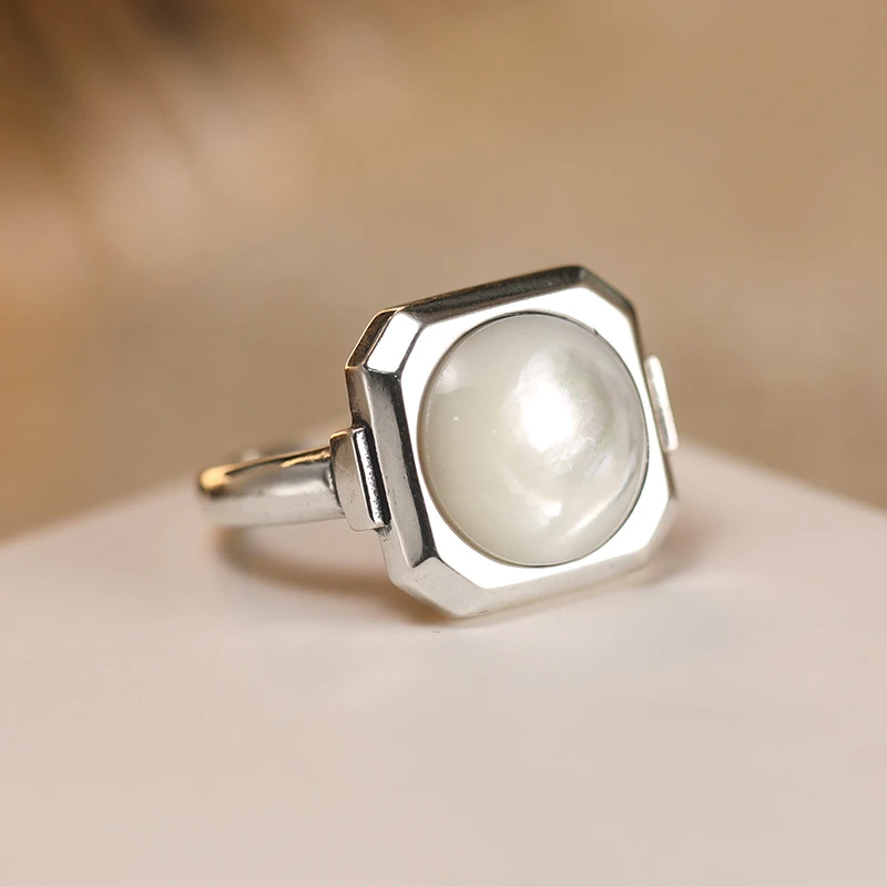 Lonel/洛奈 925银仿珍珠戒指 许愿池 戒指 DYSJ08243