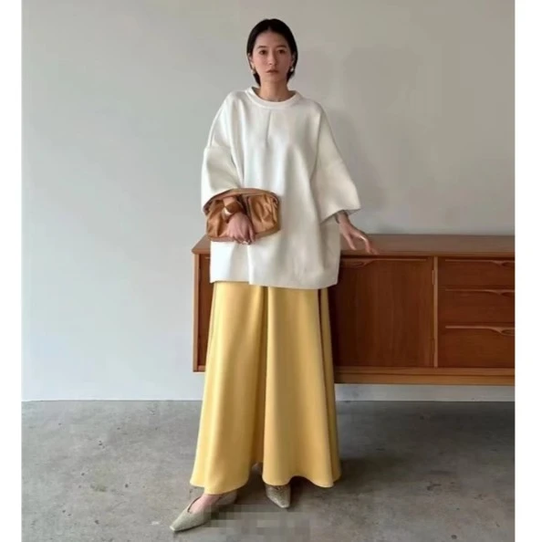 『摸鱼日单』松本家高级感丝滑绸面喇叭半身长裙