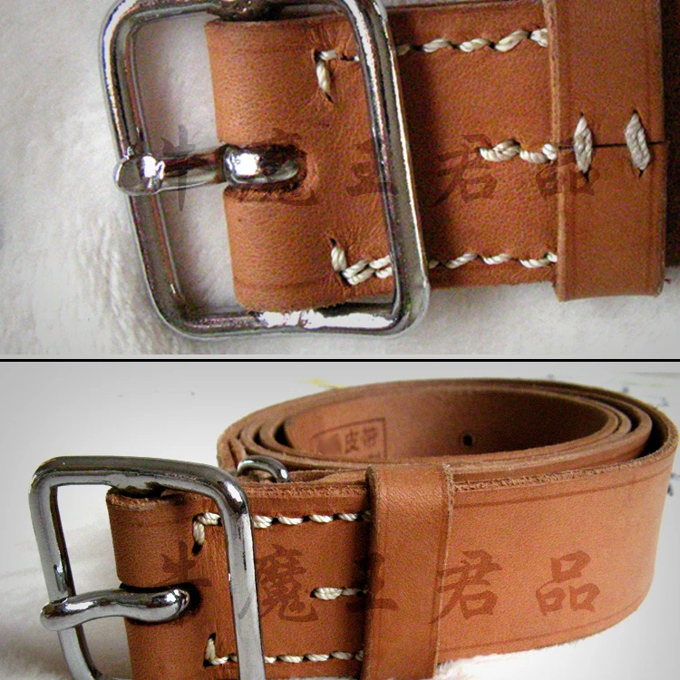 牛皮腰带真牛皮带伞员跳伞员空皮带纯皮针扣空带正品老货纯牛皮