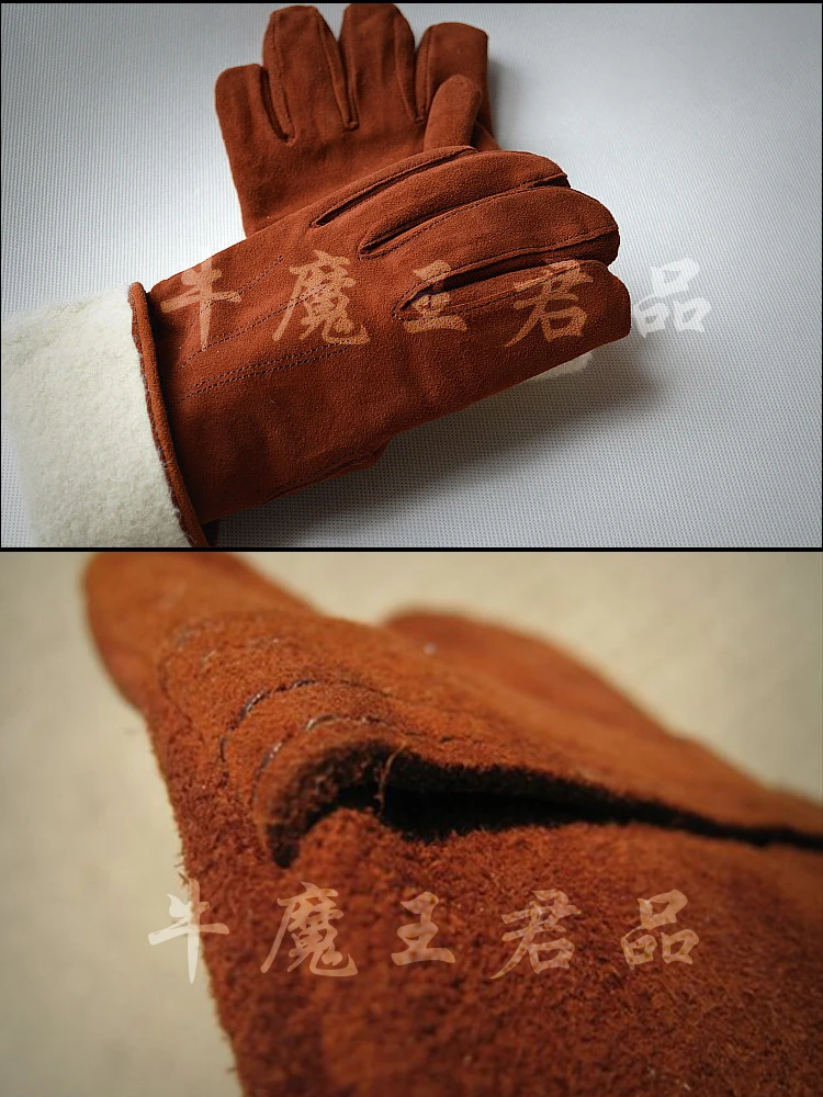 老货59款式冬飞手套分指手套内加毛绒加厚保暖棕色秋冬季棉手套