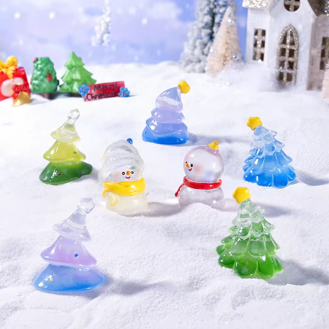 【许愿➕对碰】微景观创意可爱圣诞树小雪人公仔娃屋diy装饰品挂
