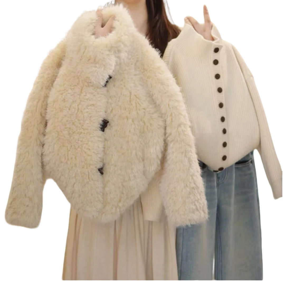 女童冬季毛毛衣2024新款中大童韩系气质慵懒小香风加厚毛毛外套