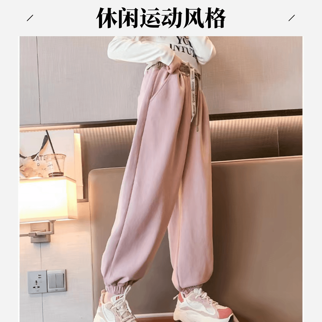 柳柳定制 2024夏季新款撞色腰休闲卫裤 24183
