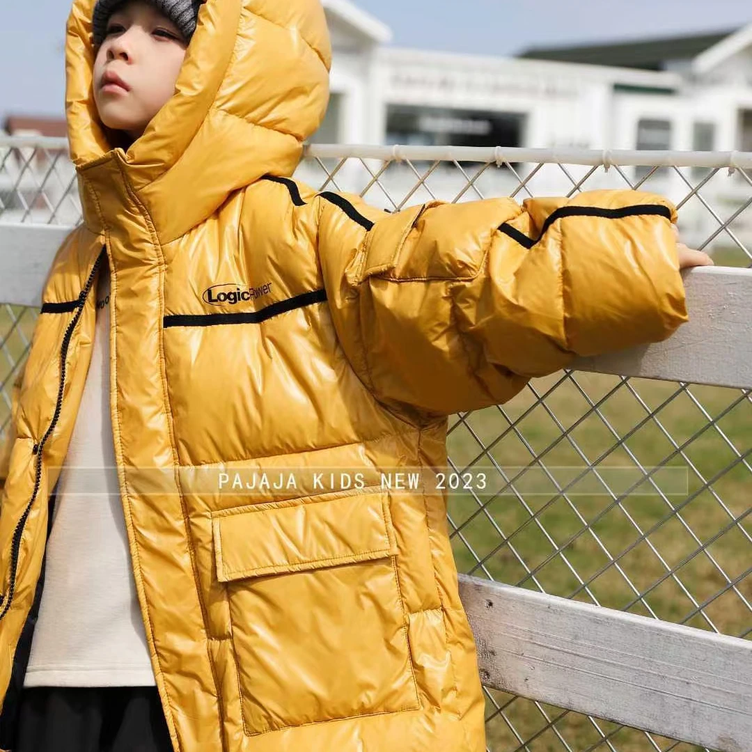 MGZ 2024秋冬新款印花字母连帽拼色羽绒服 96003