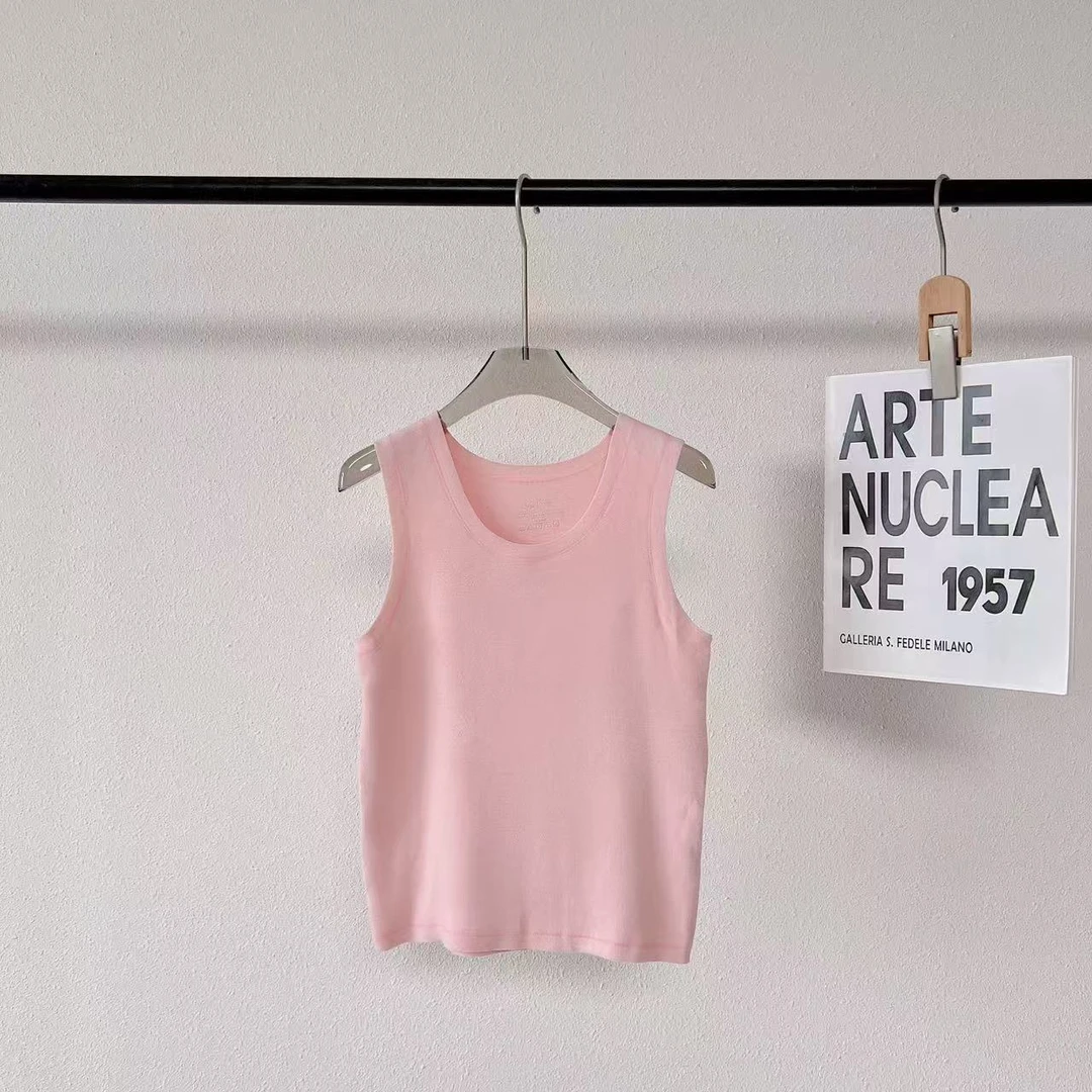 柳柳定制 2024秋季新款净色款简约保暖打底背心 8001