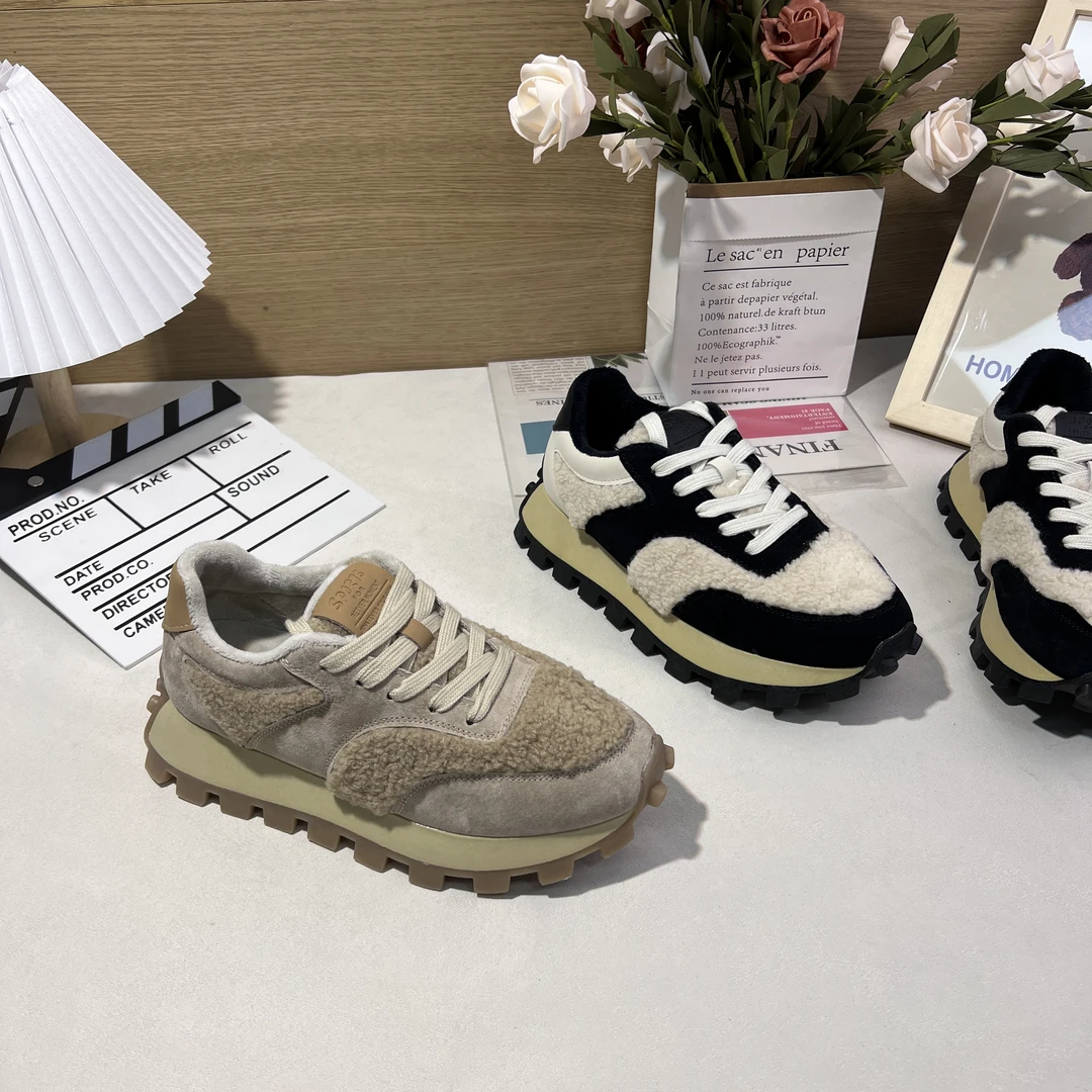 厚底时尚增高老爹鞋女2024秋冬新款休闲百搭加绒阿甘鞋女 9028-7