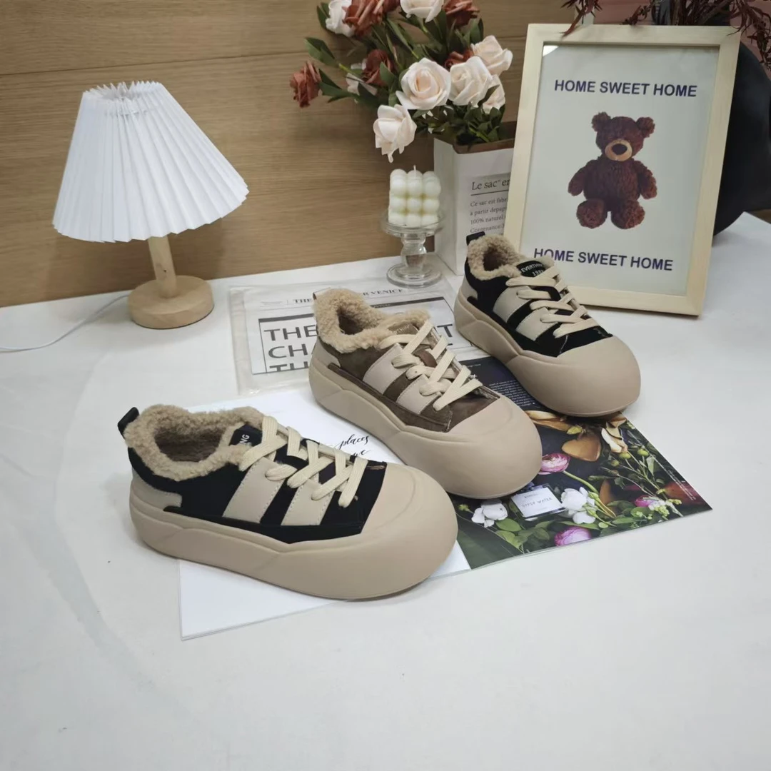 复古厚底丑萌休闲鞋女2024秋冬新款增高休闲潮鞋女鞋0225-8