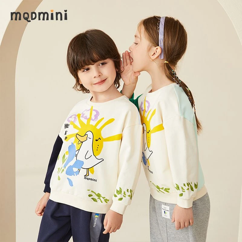 MQDMINI2024秋季上新童装男童女童印花卫衣中小童宝宝圆领上衣