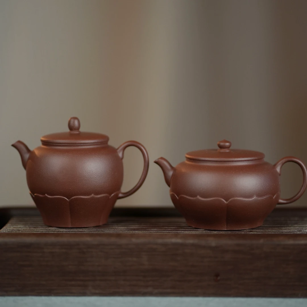 宜兴原矿紫砂壶紫泥梵莲壶230ml