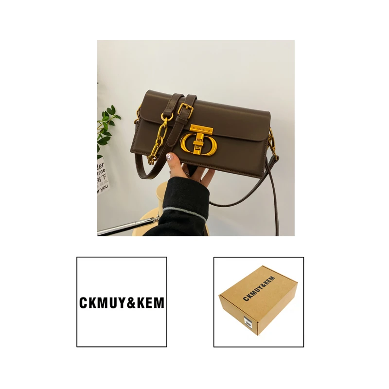 【带礼盒】2024年新款复古小方包黑色链条包时尚百搭小众单肩包A075