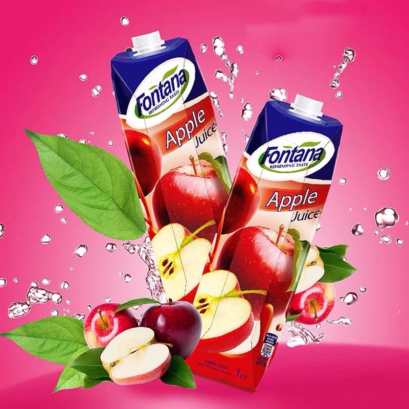 【粉丝专享】塞浦路斯进口fontana果汁苹果汁1L*2瓶