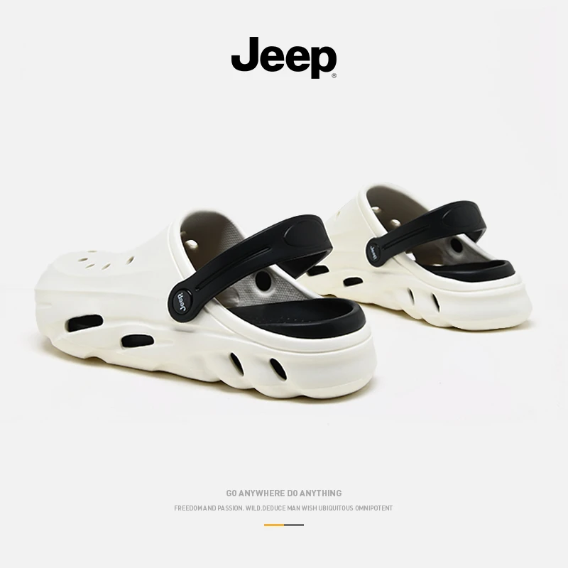 JEEP/吉普洞洞鞋男款夏季新款男士户外开车拖鞋凉鞋沙滩鞋凉拖男
