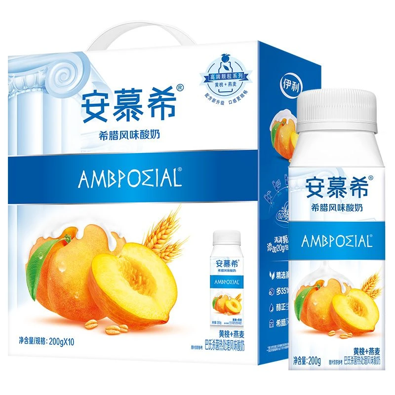 8伊利安慕希黄桃燕麦酸奶200g*10瓶