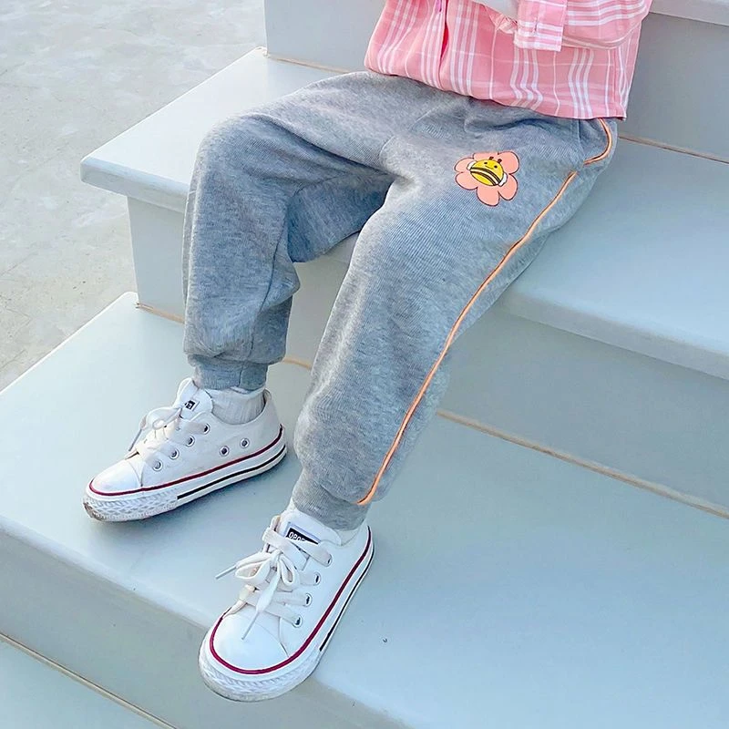 6096儿童裤子外穿加绒春秋装新款女童宝宝休闲裤童装洋气运动裤