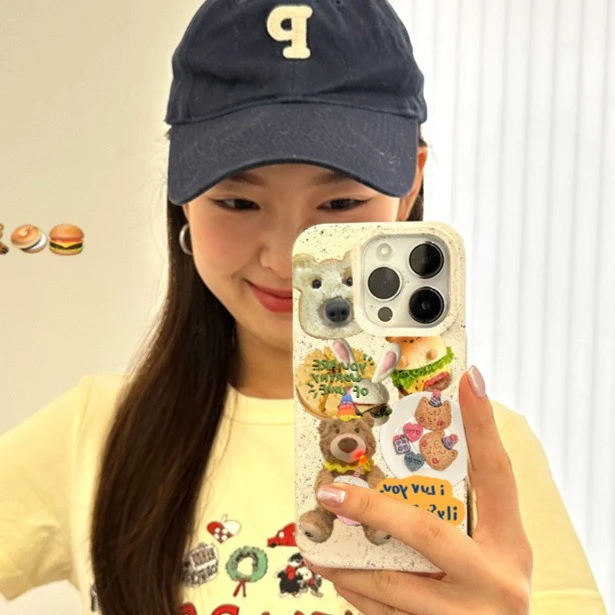 ins风汉堡吐司苹果13手机壳iphone14promax防摔12/11创意XR女款XS