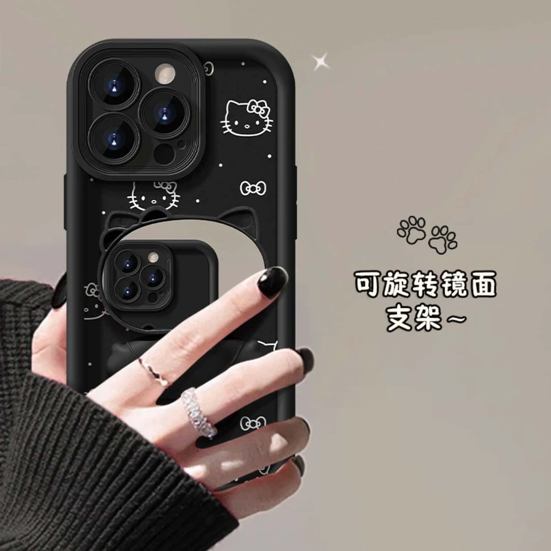 创意猫咪镜子创意适用iphone15/13苹果14手机壳华为vivo小米oppo