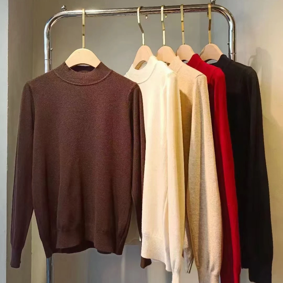 打底衫毛衣针织半高领羊毛衫圆领网红时尚