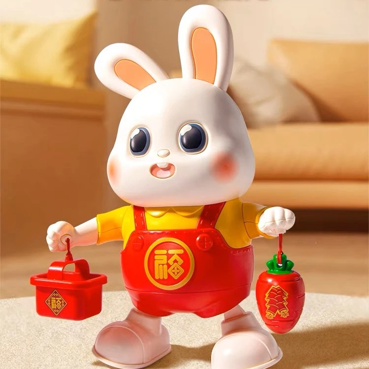 会唱歌跳舞的电动婴儿玩具网红儿童唱歌智能机器人练习抬头大福兔