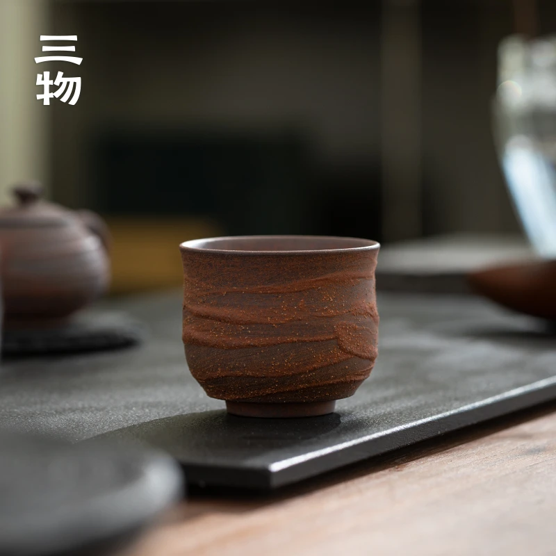 南山先生 岩趣-问野主人杯 复古家用陶瓷大容量主人杯精致纯手工