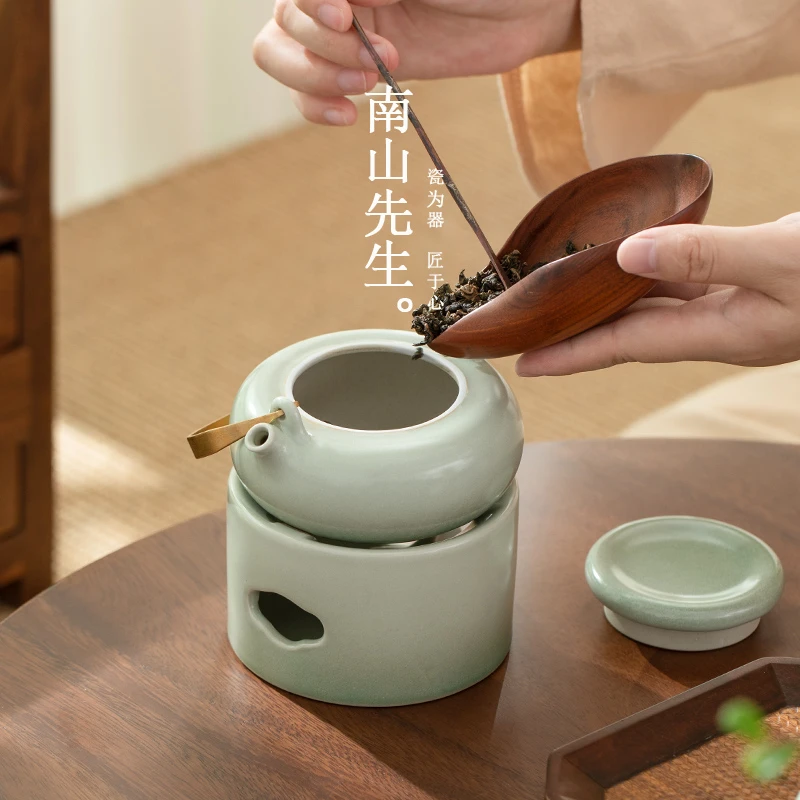南山先生 松青釉禅初半月提梁壶温茶套装简约家用茶壶中式泡茶壶