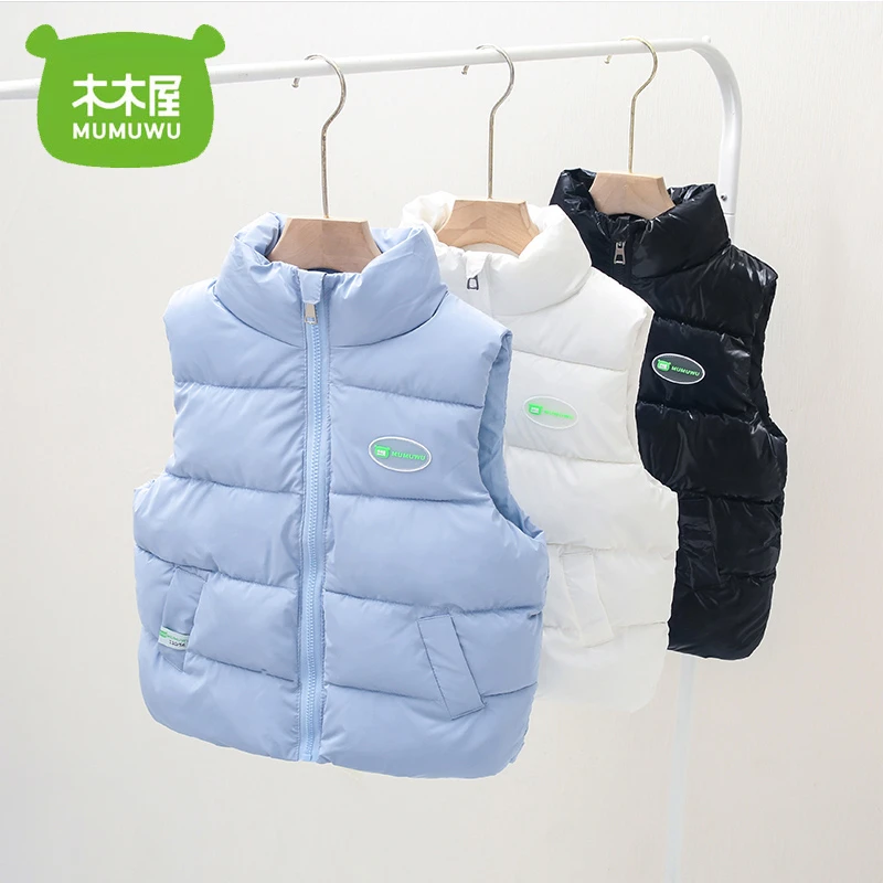 木木屋儿童棉马甲2022新款秋冬立领男童女童棉服背心外穿洋气外套