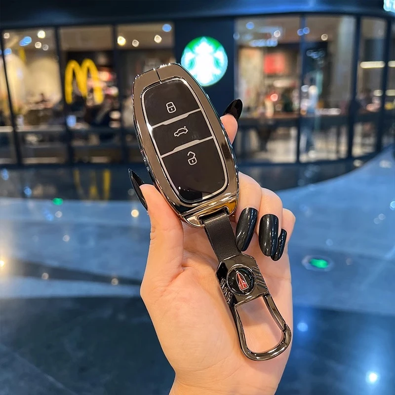 适用一汽红旗H7钥匙套EQM5包扣EHS3汽车高档个性创意保护壳男女