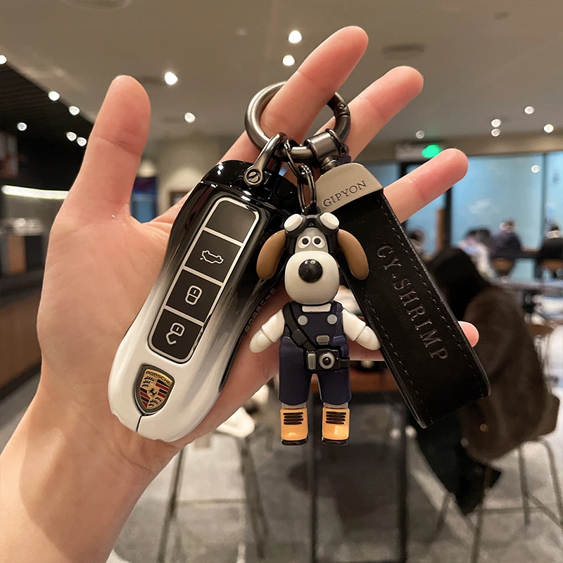 保时捷钥匙套Panamera帕拉梅拉卡宴Macan718Taycan汽车壳扣包男女