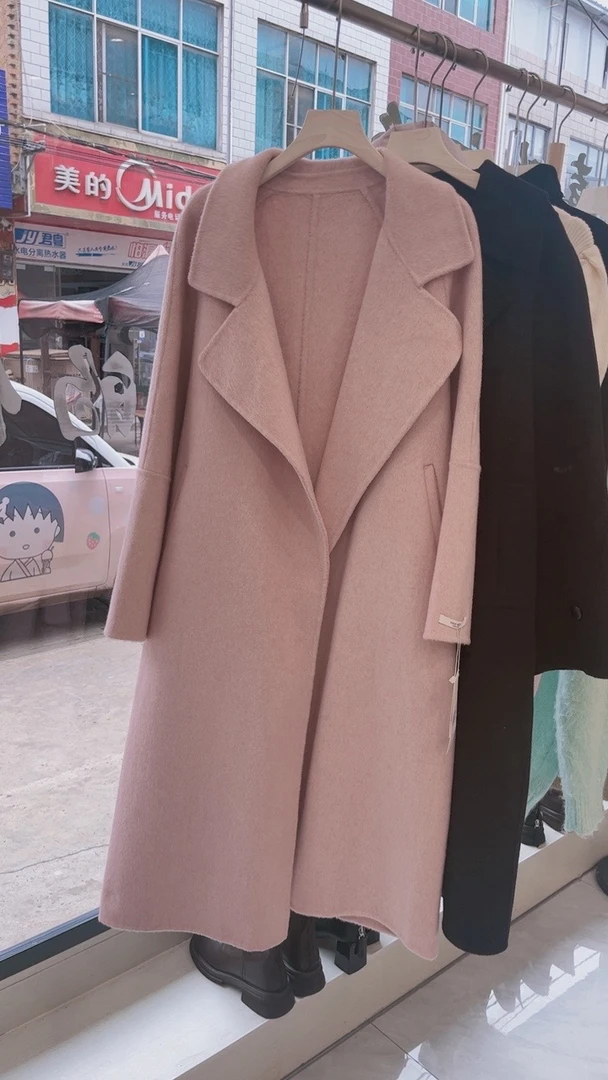 双面大衣中长款毛呢外套时尚宽松秋冬气质款