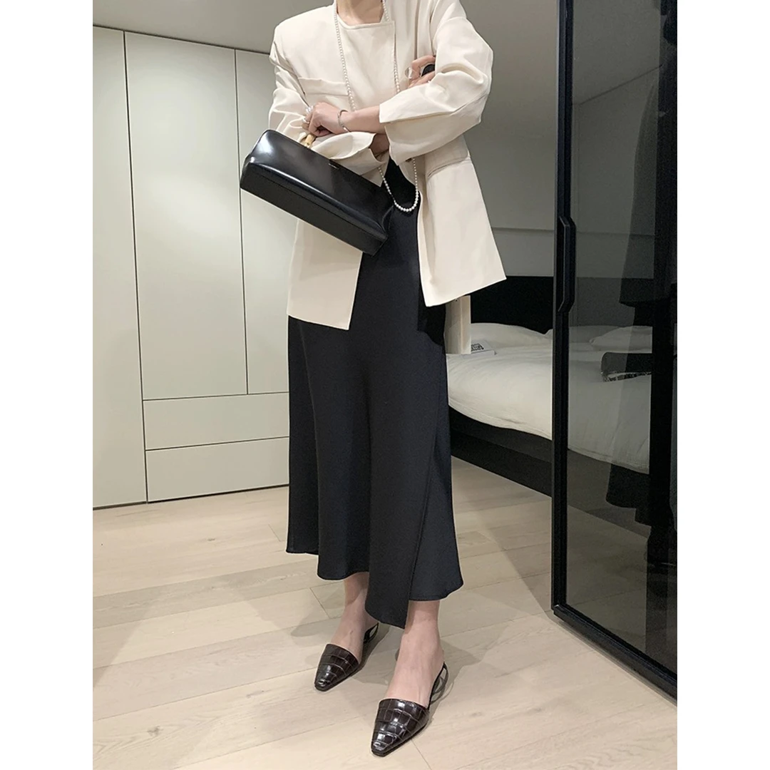 HENIMAN/恒依曼气质高腰时尚开叉不规则显瘦半身裙 1721