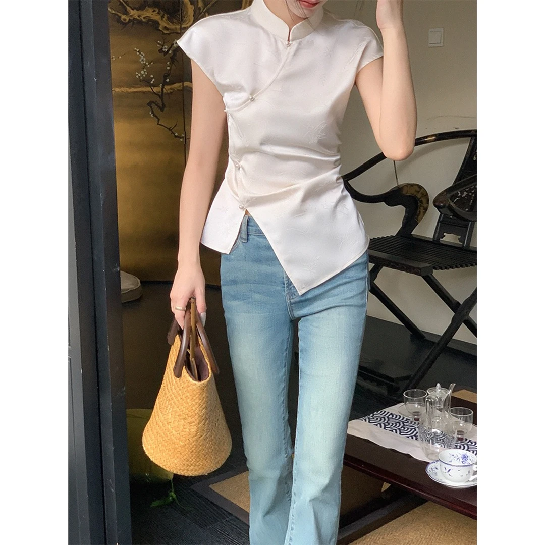 HENIMAN/恒依曼不规则设计感气质显瘦无袖小衫 1697