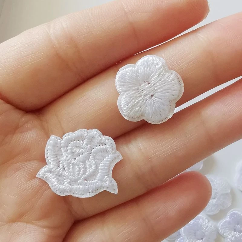 迷你小梅花布贴白色衣服修补烟洞小号玫瑰花补丁贴酒店床单台布贴