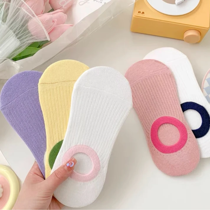 【5双装】2023春夏小清新袜子女防掉跟薄款防滑百搭短袜浅口隐形袜