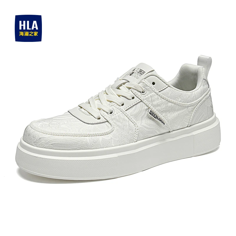 HLA/海澜之家新款男士夏季春季百搭潮流厚底透气鞋运动休闲板鞋男