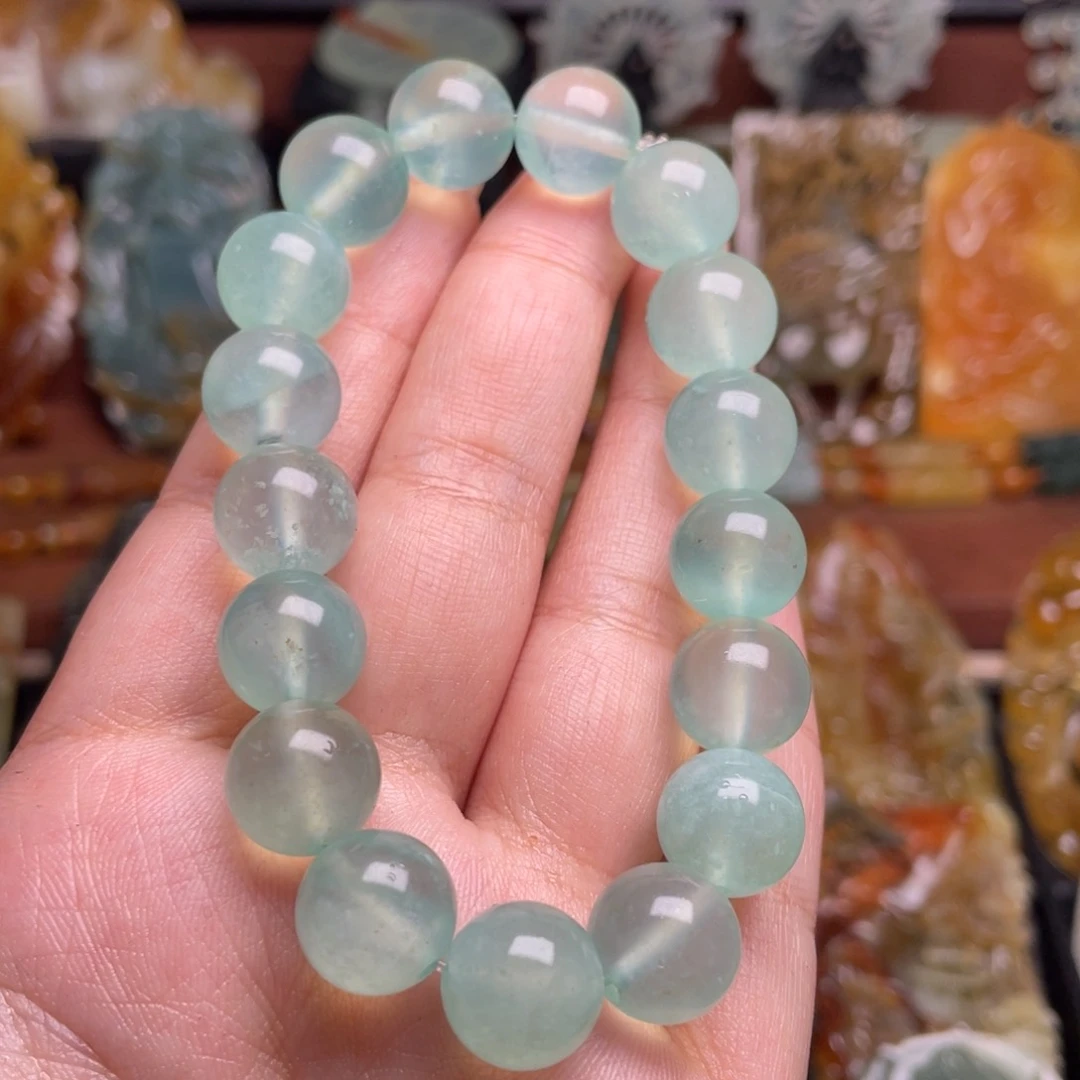 蛇纹石玉手链未镶嵌佛****菜