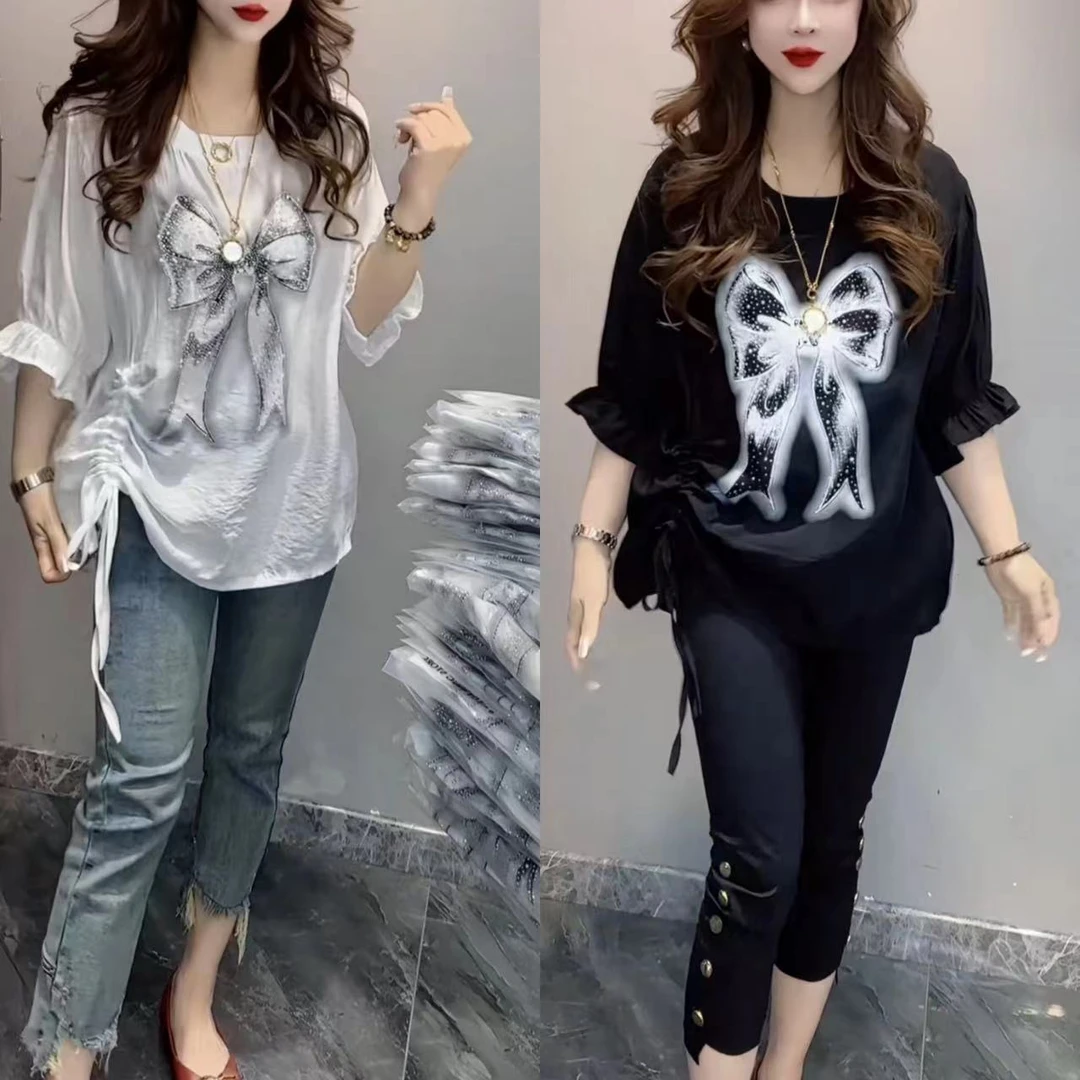 韩版洋气休闲宽松重工小衫