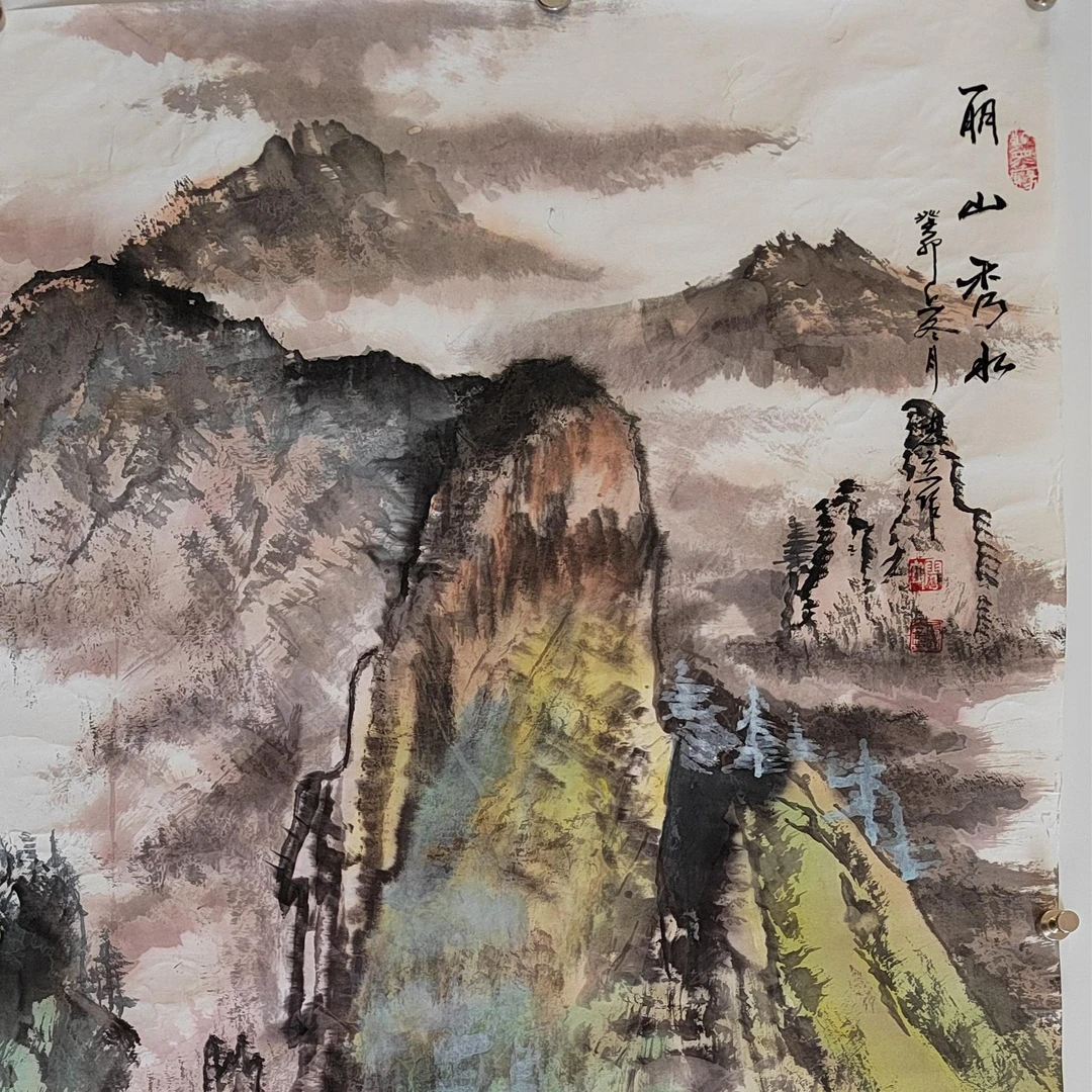 屠志立山水画作品《丽山秀水》136*68cm，8平尺