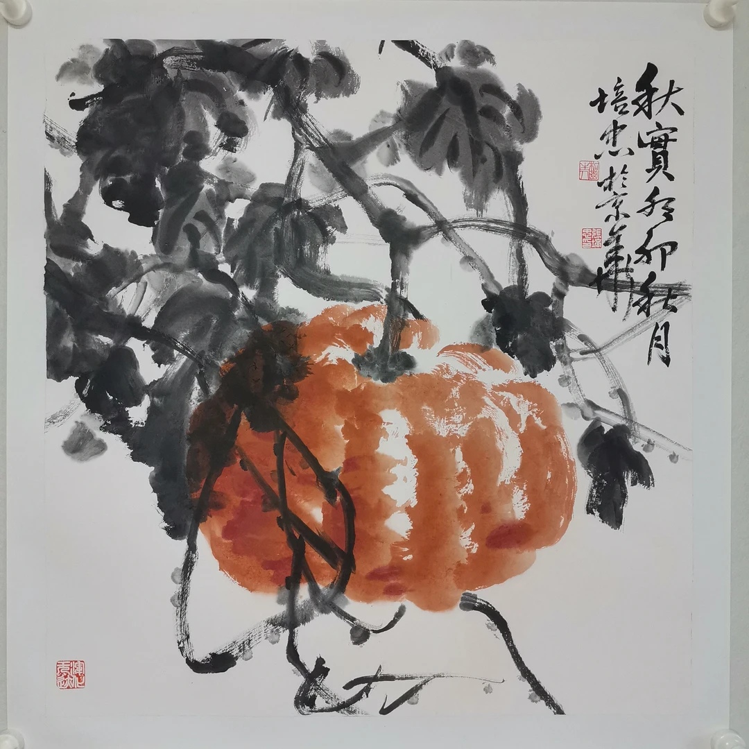 中美协会员张培忠花鸟画作品《鸿运当头、秋实、》4平尺