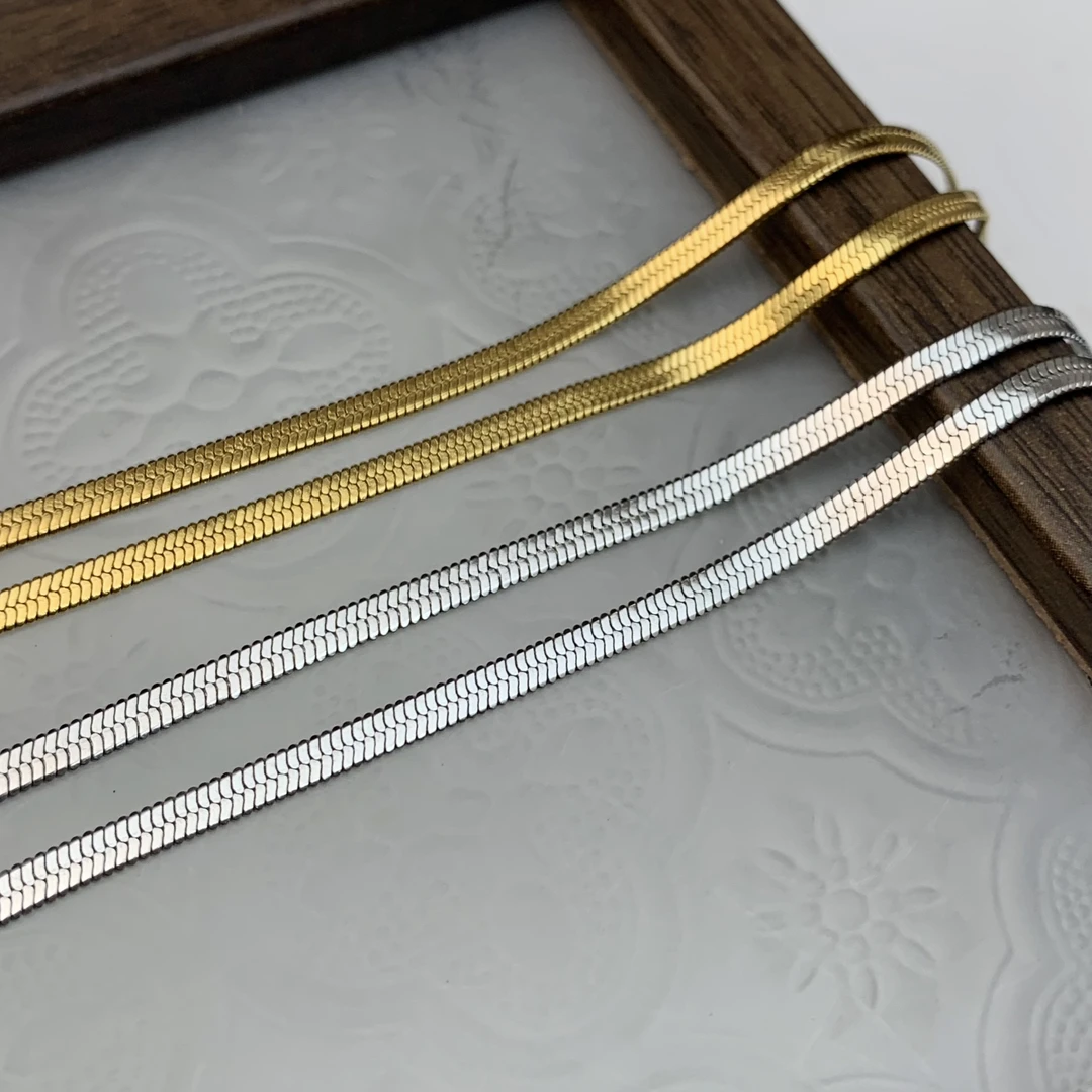 钛钢项链 时尚气质3mm蛇骨欧美精致百搭设计感项链