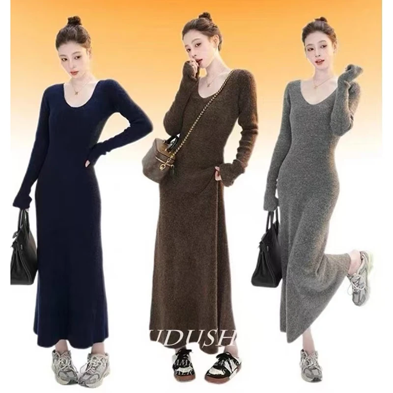 秋冬时尚气质显瘦设计感连衣裙女