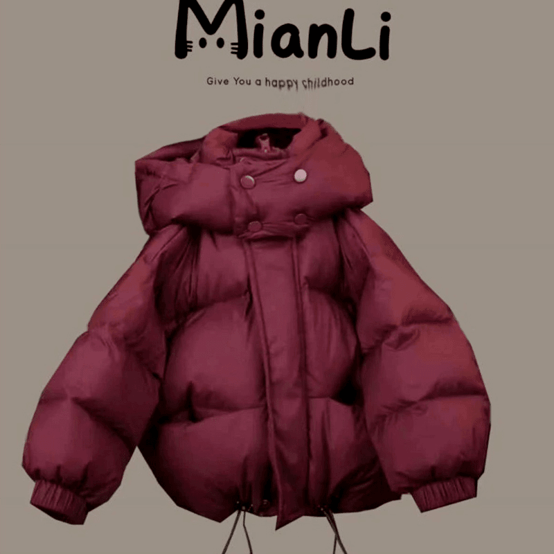 女童羽绒服冬季2023新款洋气面包服短款宝宝高端白鸭绒儿童装外套