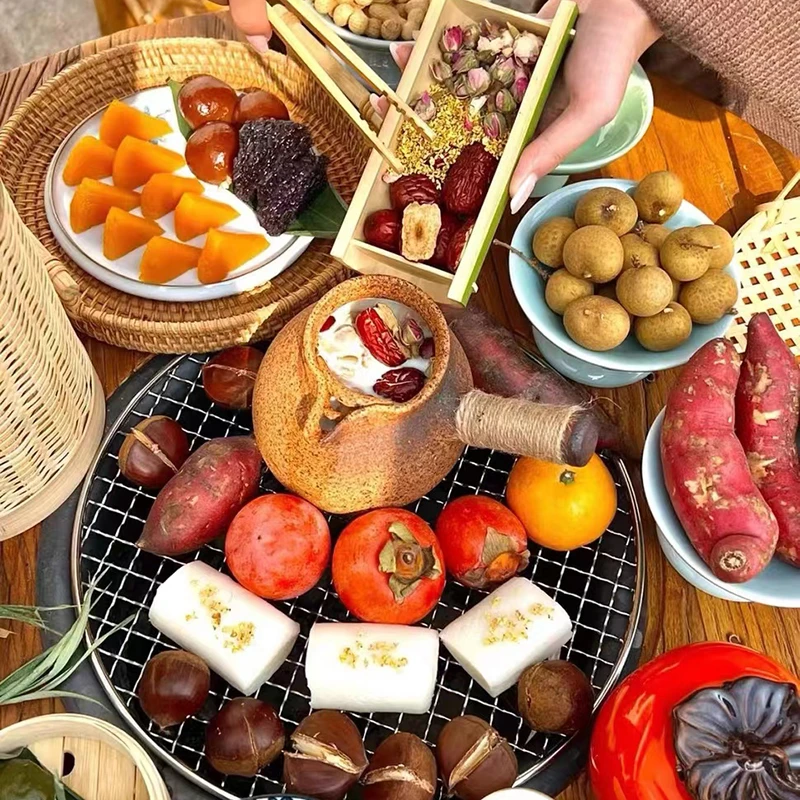 可干烧柴烧户外露营围炉煮茶壶云南特色烤奶茶烤茶罐摆摊罐罐奶茶