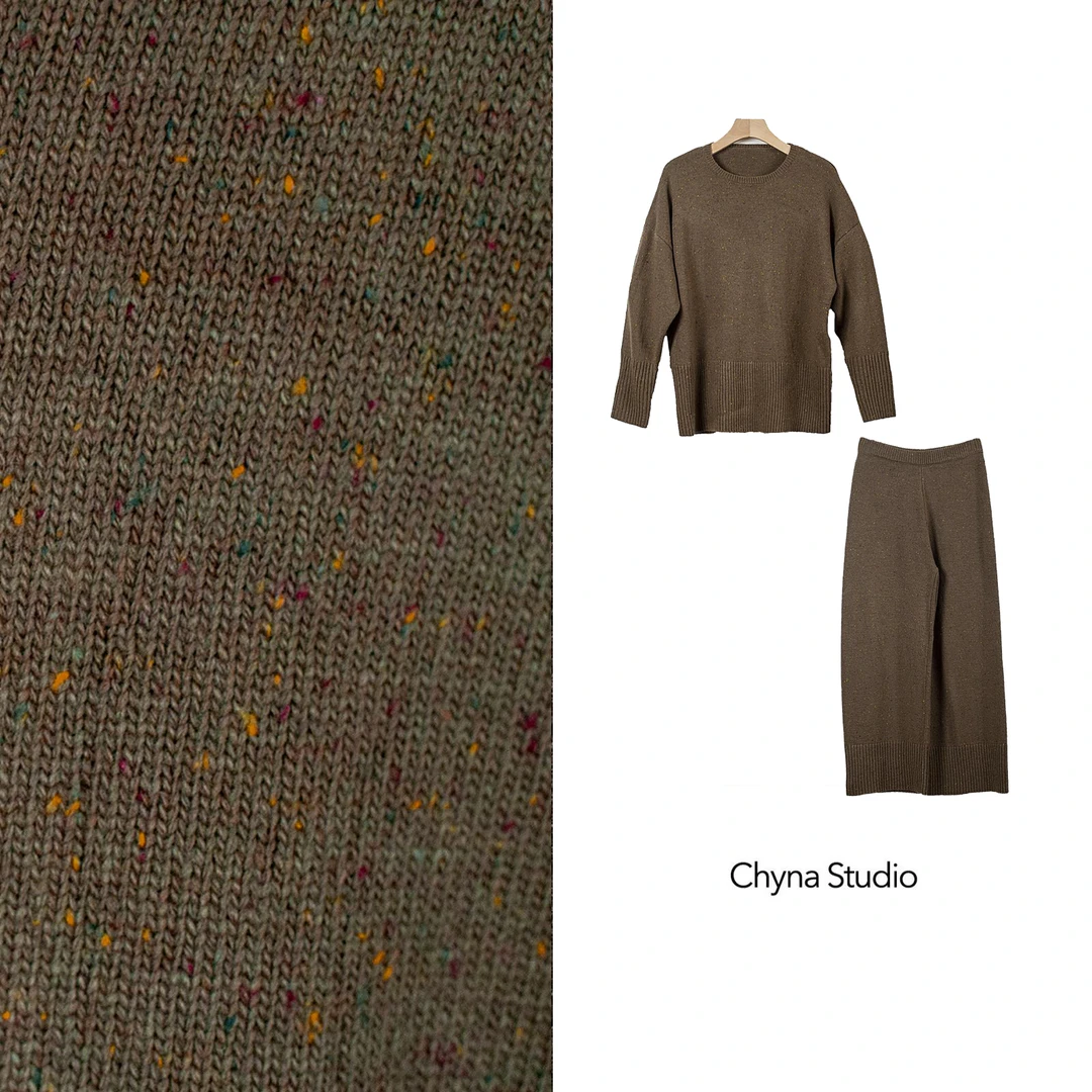 [罗马假日]Chyna毛衣套装网红针织休闲秋冬百搭宽松圆领长袖时尚