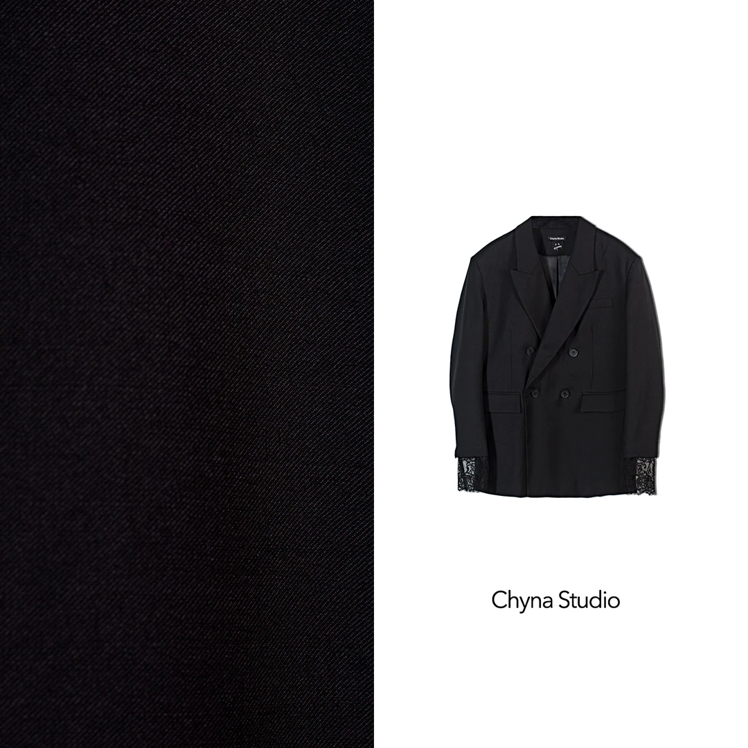 【Max Monan】晚宴 廓形西服蕾丝休闲简约宽松时尚百搭黑色潮流