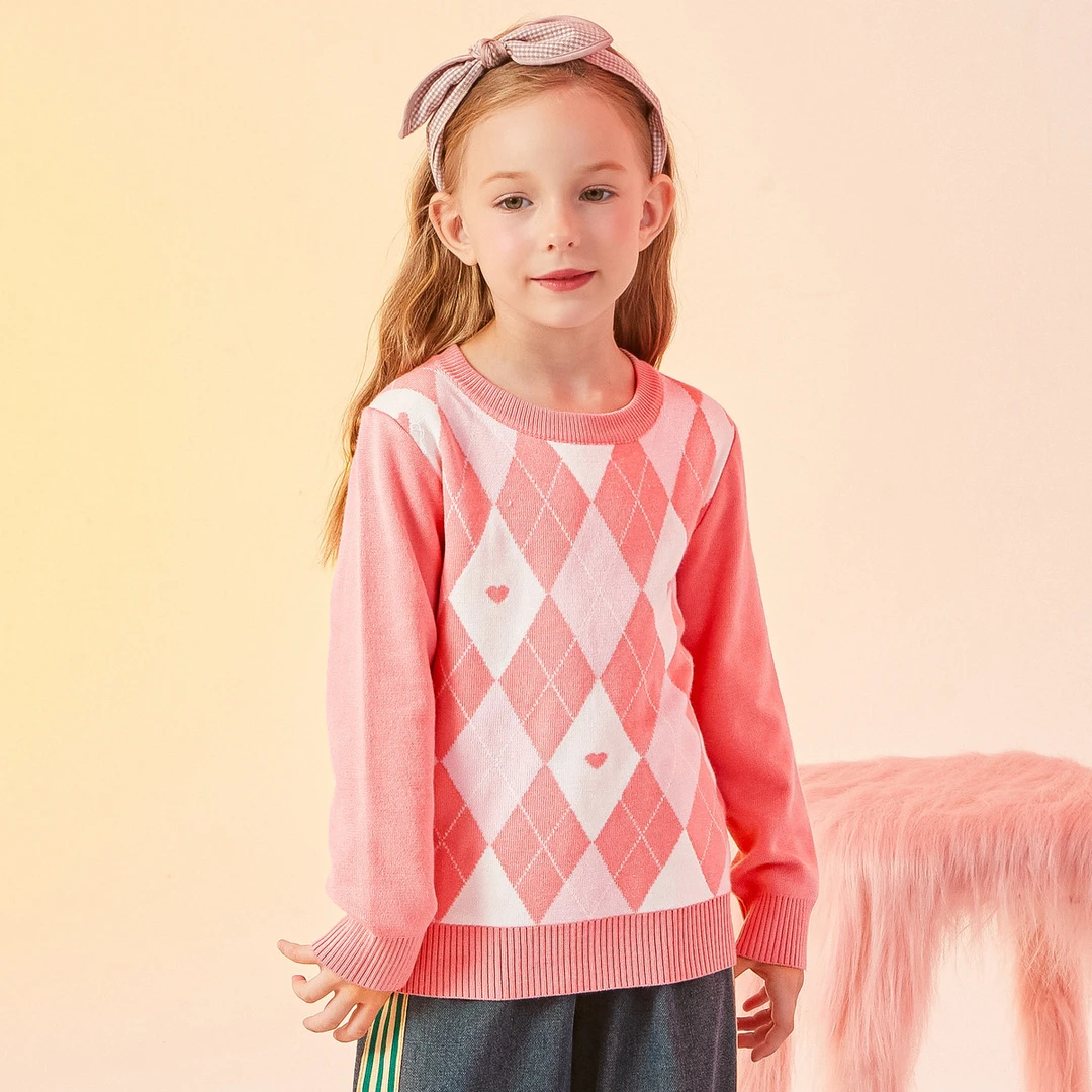 女童毛衣长线衣圆领针织衫内搭冬保暖中大童打底衫新胡SU12442136